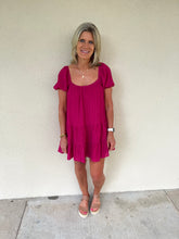 Load image into Gallery viewer, Pink Puff Sleeve Dress
