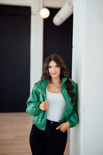Load image into Gallery viewer, Kelly Green Faux Leather Jacket
