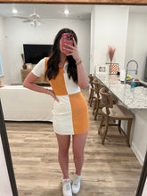 Load image into Gallery viewer, Orange Color Block Dress
