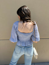 Load image into Gallery viewer, Baby Blue Peplum Top
