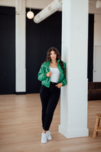 Load image into Gallery viewer, Kelly Green Faux Leather Jacket
